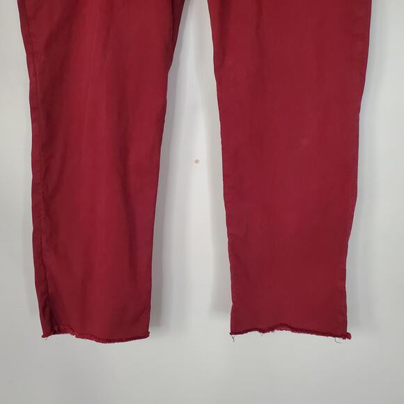 Frank & Eileen Wicklow Pants The Italian Chino Cropped Merlot Red Size 12 - Picture 5 of 8
